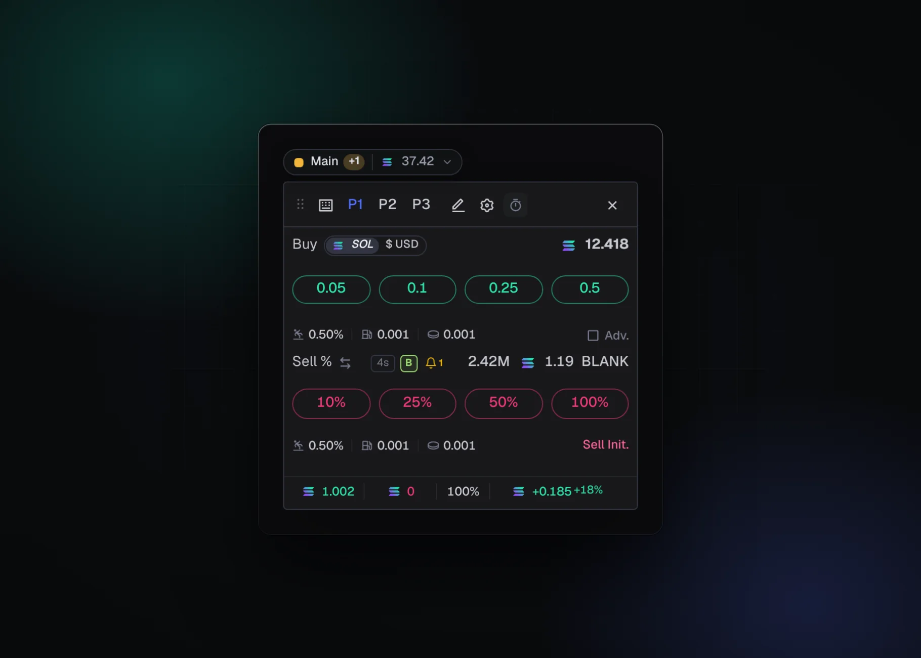 The panel in Axiom's style